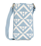 Harrods Geo Jacquard phone pouch with magnetic fastening - British product