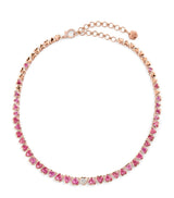Harrods SHAY Rose Gold Diamond and Sapphire Heart Tennis Necklace- Buy online at McGrocer