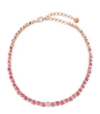 SHAY rose gold heart tennis necklace pink sapphires diamond (British brand)