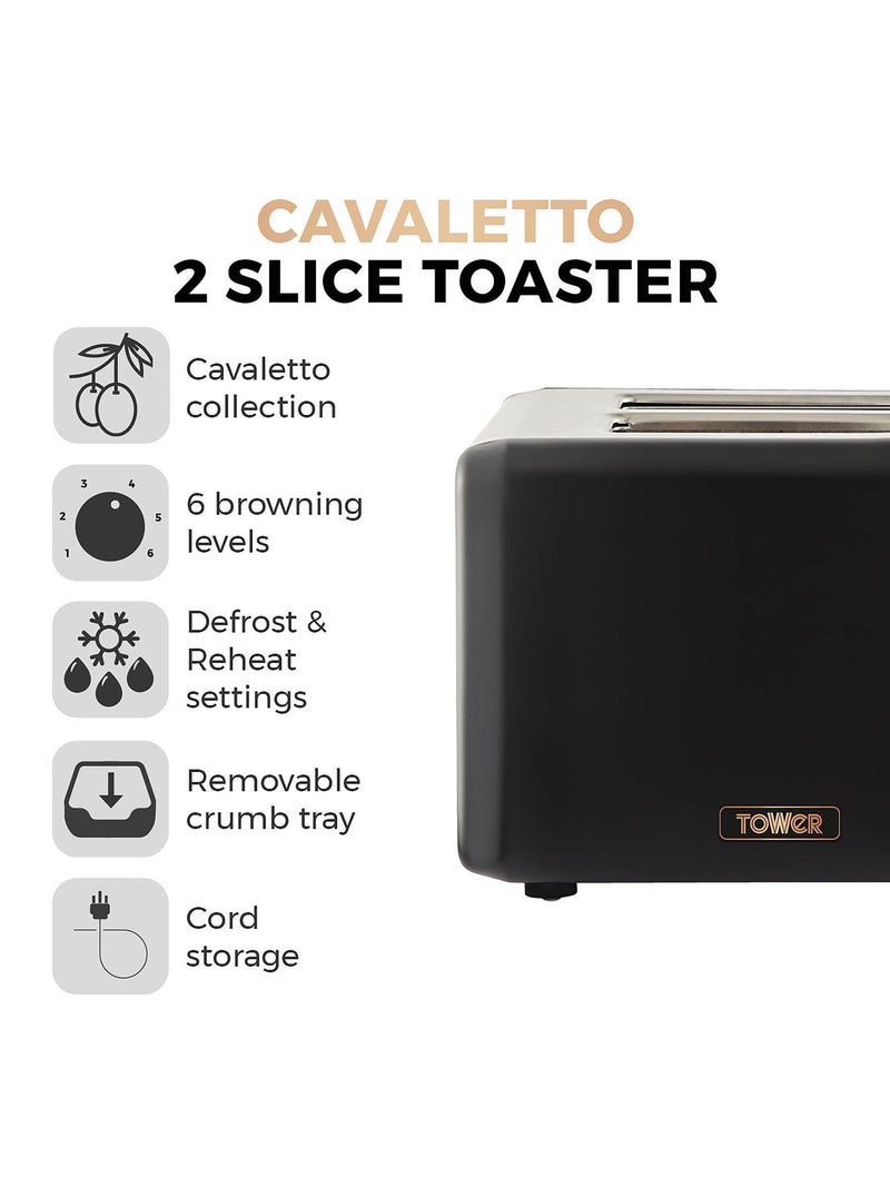 Tower Black 2 Slice Toaster, UK version