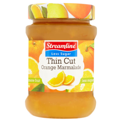 Streamline less sugar thin cut orange marmalade 340g (British brand)
