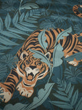 Catherine Lansfield Green Tropic Tiger Leaf Reversible Duvet Cover Set - British product