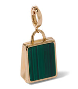 Harrods Annoushka x Harrods My Life in Charms Yellow Gold and Malachite Shopping Bag Locket Charm- Buy online at McGrocer