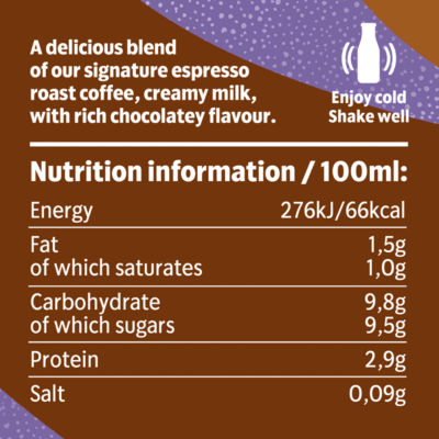 Starbucks mocha chocolate flavoured milk iced coffee 250ml (British brand)