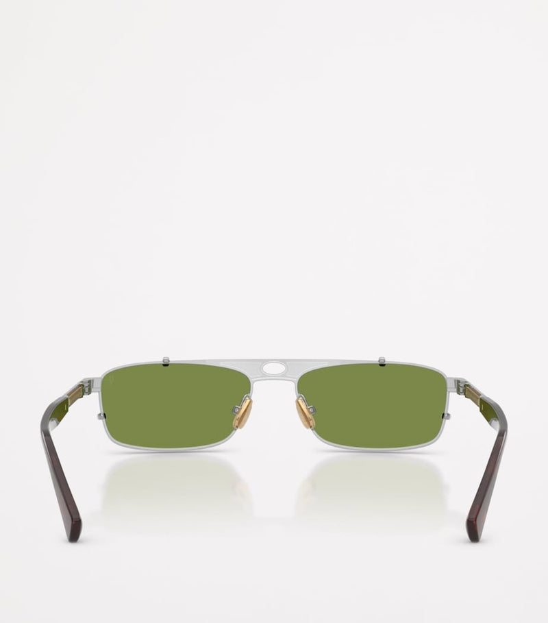 Brunello Cucinelli Paloma rectangular titanium sunglasses, UK version
