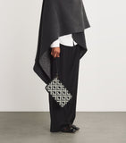 Harrods Geometric Pouch monochrome jacquard wristlet, UK version