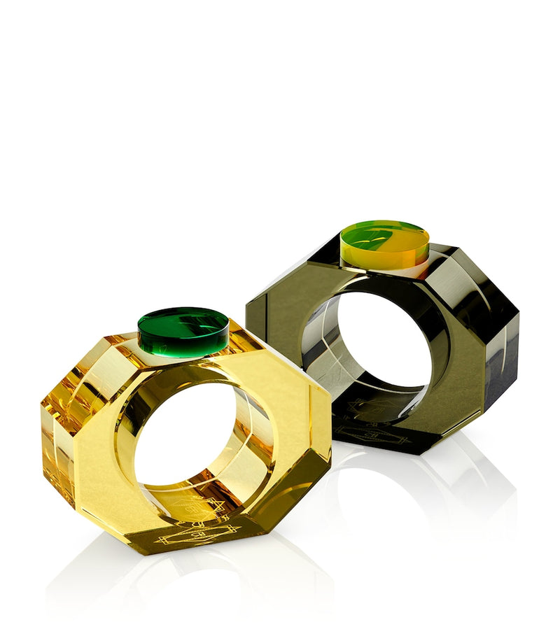 Reflections Copenhagen crystal napkin rings set of 2, imported from the UK