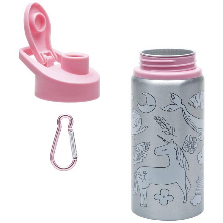 Smash personalised pink aluminium water bottle 500ml, UK version