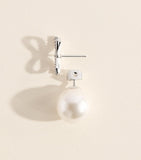 Self-Portrait crystal embellished bow earrings faux pearls, imported from the UK