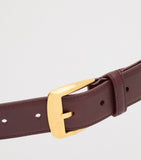 Saint Laurent leather belt with gold trapezoid buckle - British product