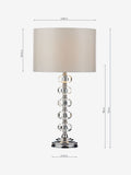 Dar Lighting Silver Oleana table lamp with crystal beads and ivory shade (British brand)