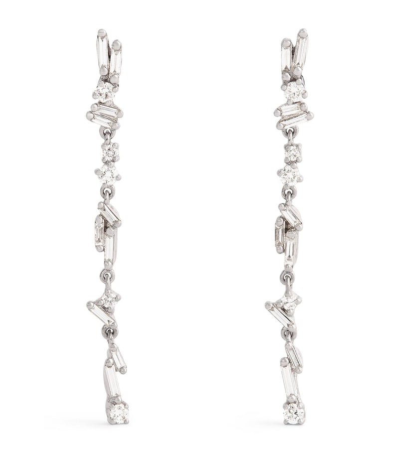 Suzanne Kalan Classic Sparkler earrings in white gold with diamonds (British brand)