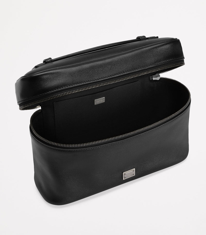 Dolce&Gabbana leather logo plaque toiletry bag - British product