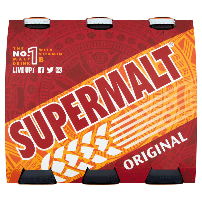 Supermalt original malt drink 6 x 330ml (British brand)