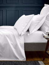 Bedeck of Belfast White Bob 600 Thread Count Cotton Flat Sheet