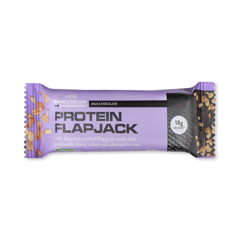 Precision Engineered protein flapjack milk chocolate 75g, imported from the UK