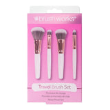 Superdrug Brushworks Travel Makeup Brush Set White and Gold 4 Piece- Buy online at McGrocer