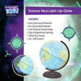 Science Mad 20cm illuminated night globe (British brand)