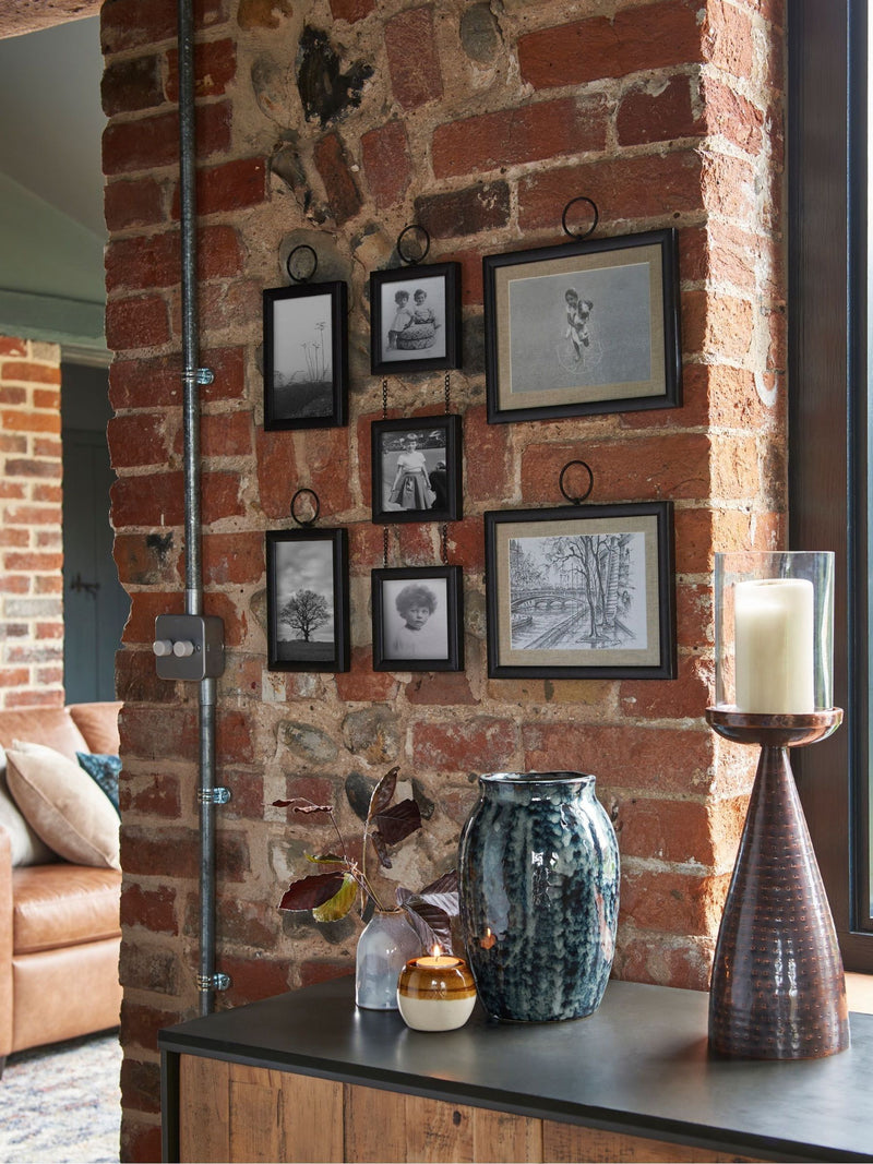 Black salvage hanging photo frame set of 5 - British product