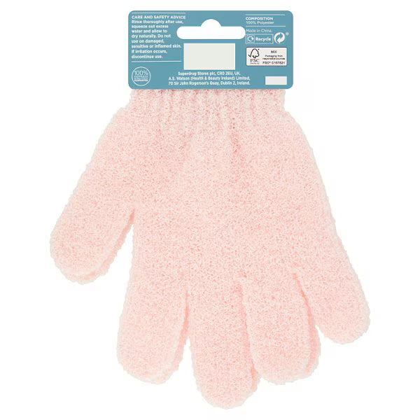 Superdrug Body Gloves Pink cleansing glove (British brand)