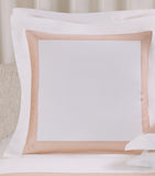 Frette cotton sateen border pillowcase 65cm, imported from the UK