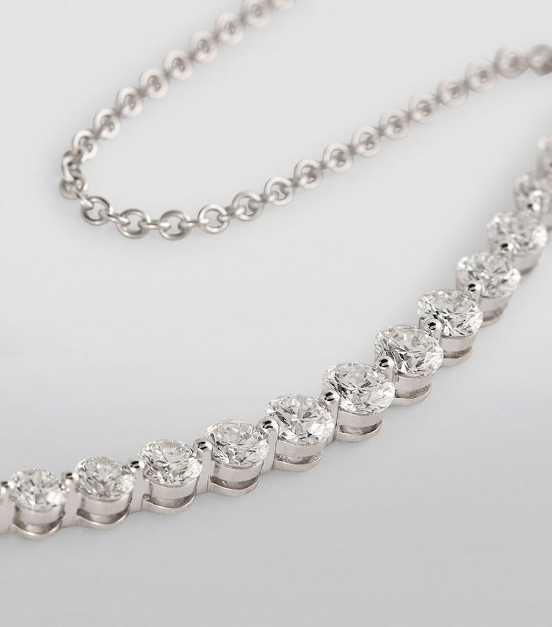 Anita Ko white gold diamond crescent necklace (British brand)