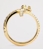 Jacquie Aiche Sophia Snake ring in yellow gold and diamonds, UK version