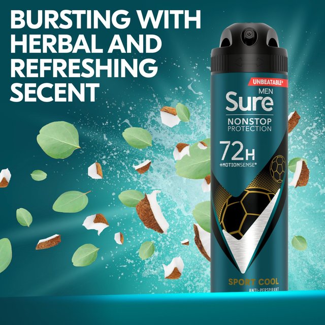 Sure Men 72hr Nonstop Protection Sport Cool Antiperspirant Deodorant 250ml GOODS M&S