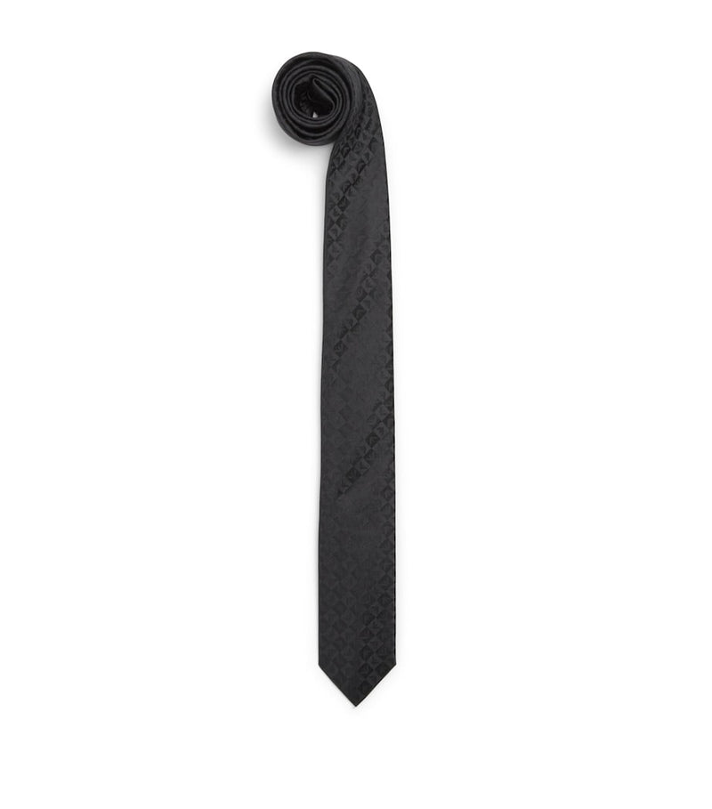 Emporio Armani silk jacquard logo tie, imported from the UK