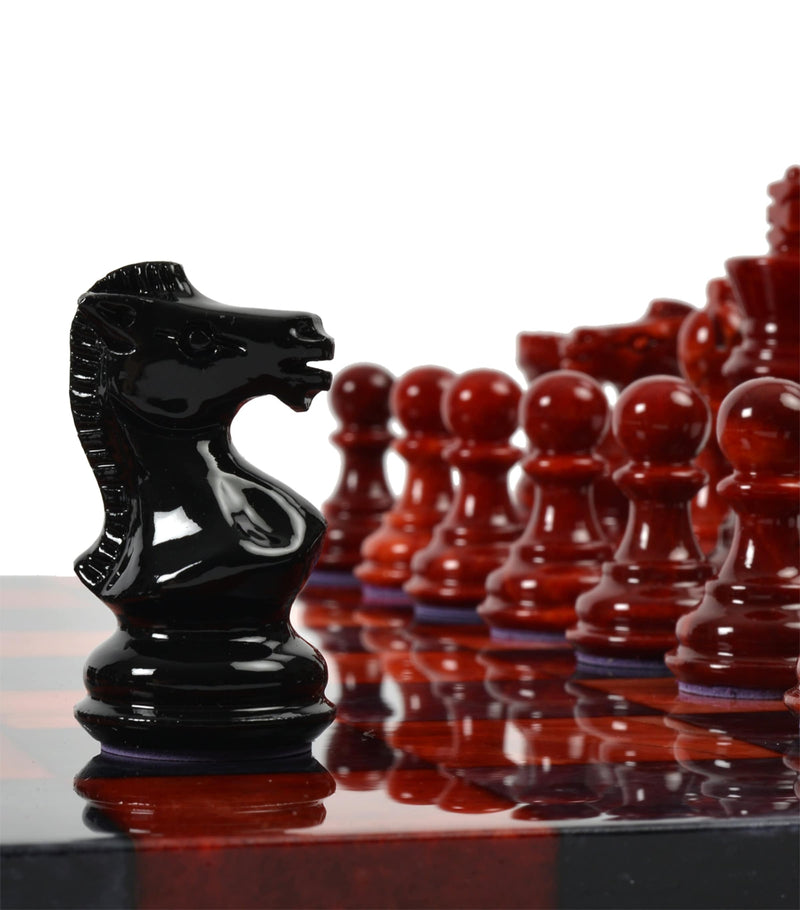 Purling stone chess set with Italian leather and gold, imported from the UK