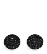 Harrods Babette Wasserman Rhodium-Plated Moondust Round Cufflinks, 1.8cm Diameter- Buy online at McGrocer