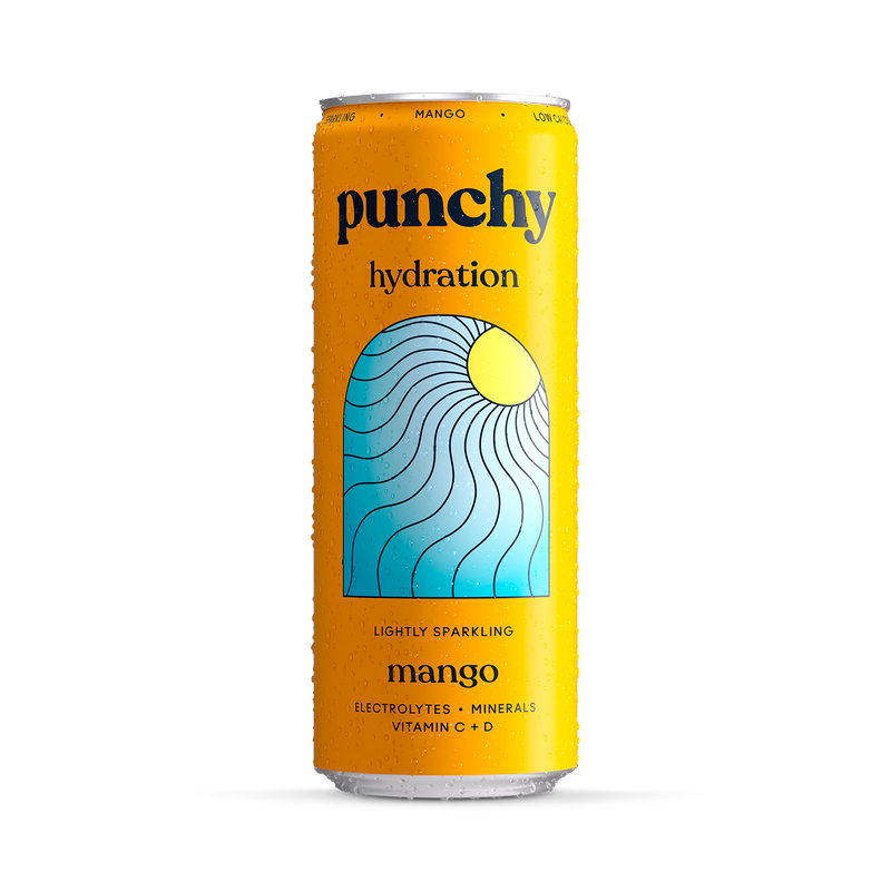 Punchy mango electrolyte sparkling drink 330ml, UK version