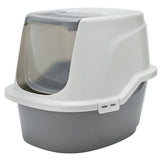 Front opening cat litter tray grey (British brand)