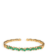 Harrods Suzanne Kalan Yellow Gold Diamond and Emerald Frenzy Reborn Bangle- Buy online at McGrocer