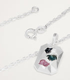 The Ouze sterling silver necklace with raw sapphires 50cm - British product