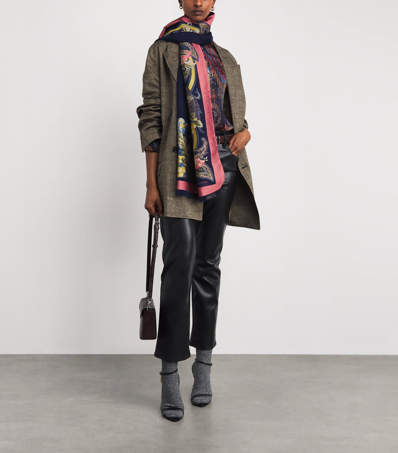 Etro wool-blend paisley scarf, imported from the UK