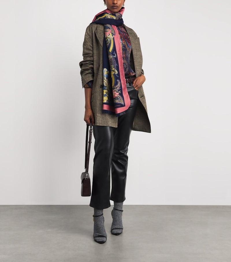 Etro wool-blend paisley scarf, imported from the UK
