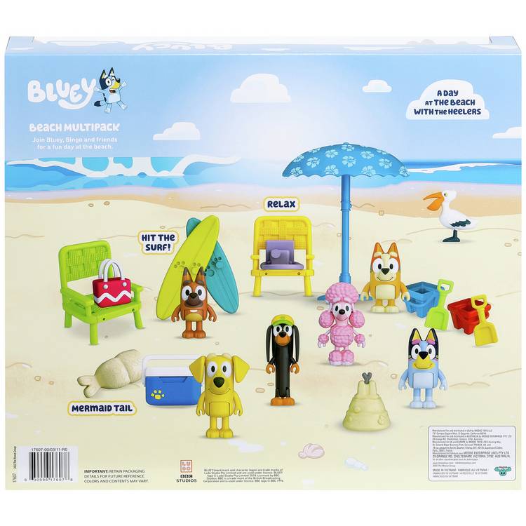 Bluey beach figures multipack exclusive, UK version