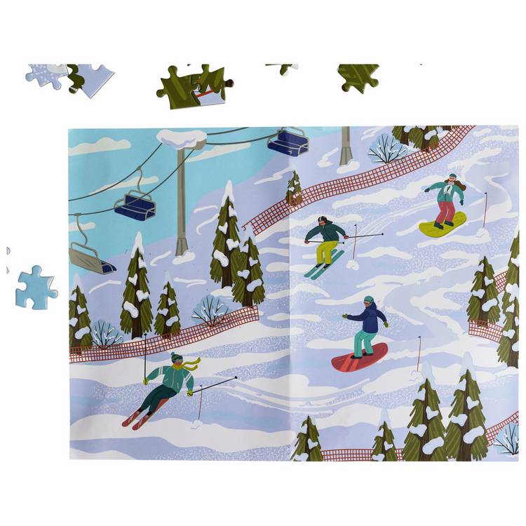 Mountain ski jigsaw puzzle 1026 pieces reusable tin (British brand)