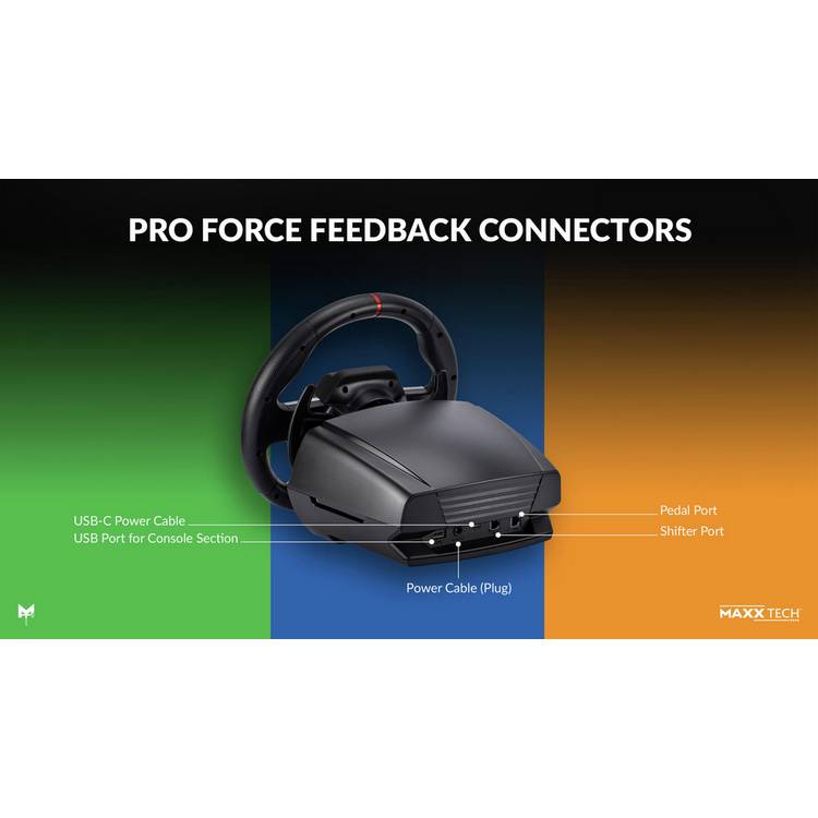 Maxx Tech Pro force feedback racing wheel kit for PC Xbox PS4, imported from the UK