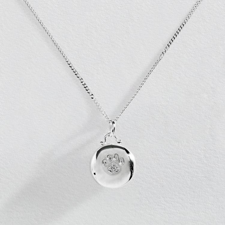 Revere sterling silver pawprint photo locket pendant 45.72cm - British product