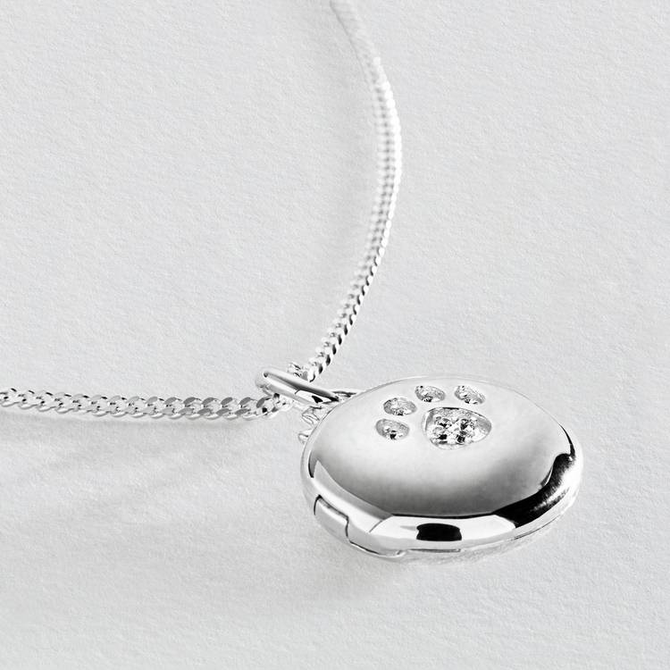 Revere sterling silver pawprint photo locket pendant 45.72cm - British product