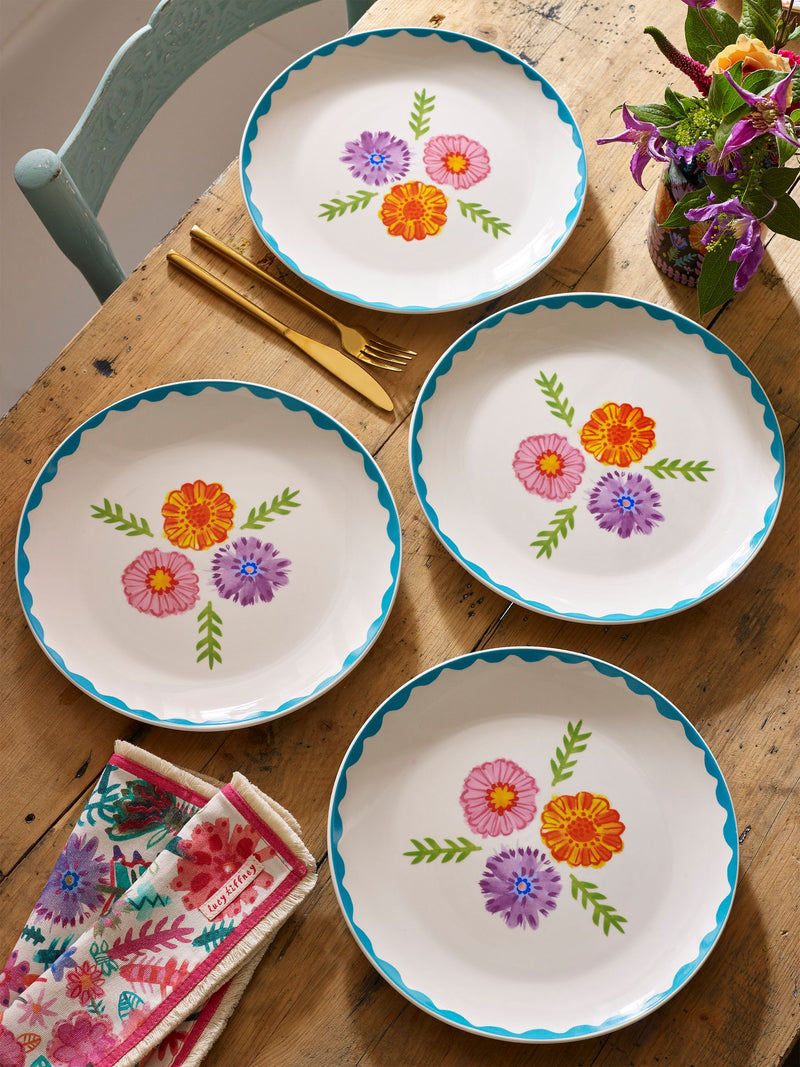 Lucy Tiffney floral dinner plates set of 4, UK version