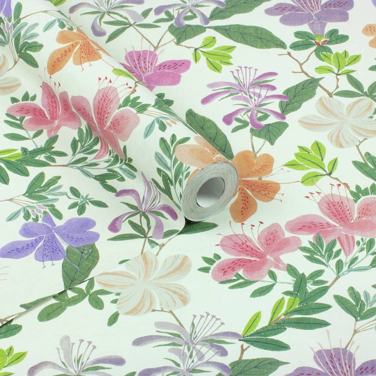 RHS Springtime Serenade Cream Wallpaper, 50cm by 10m, imported from the UK