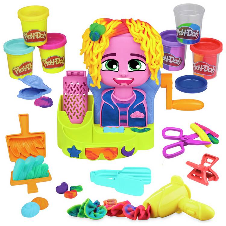Play-Doh Hair Stylin' Salon playset with 6 tubs and 7 accessories (British brand)