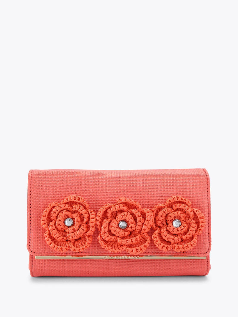 KG Kurt Geiger Sonnet raffia clutch bag (British brand)
