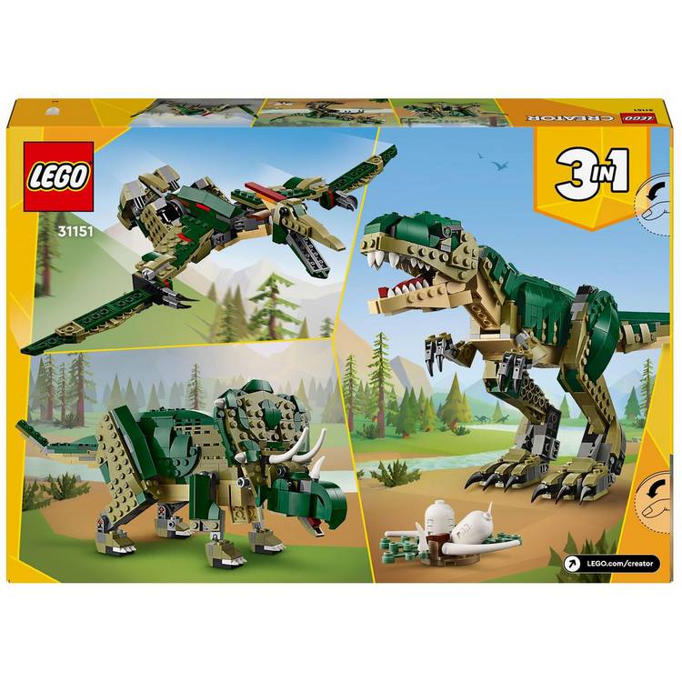 LEGO Creator 3in1 T. Rex dinosaur toy building set, UK version