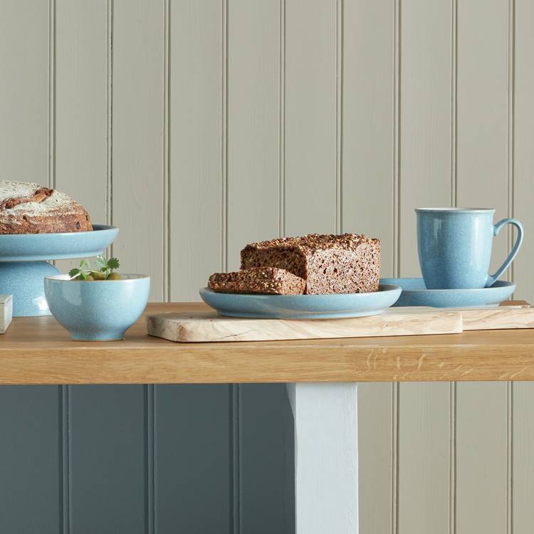 Denby blue stoneware mug set 300ml, imported from the UK