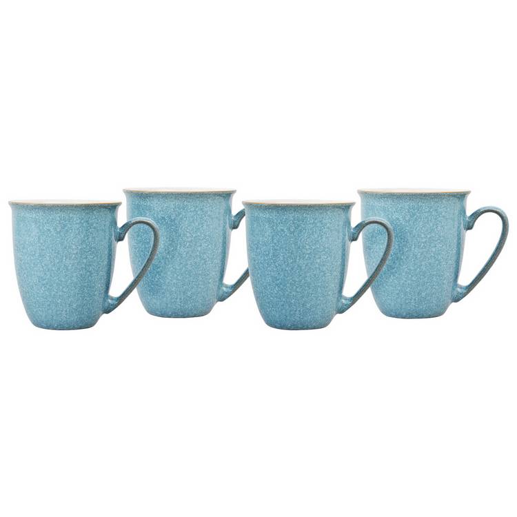 Denby blue stoneware mug set 300ml, imported from the UK