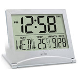 Acctim Mini Flip travel alarm clock silver, UK version